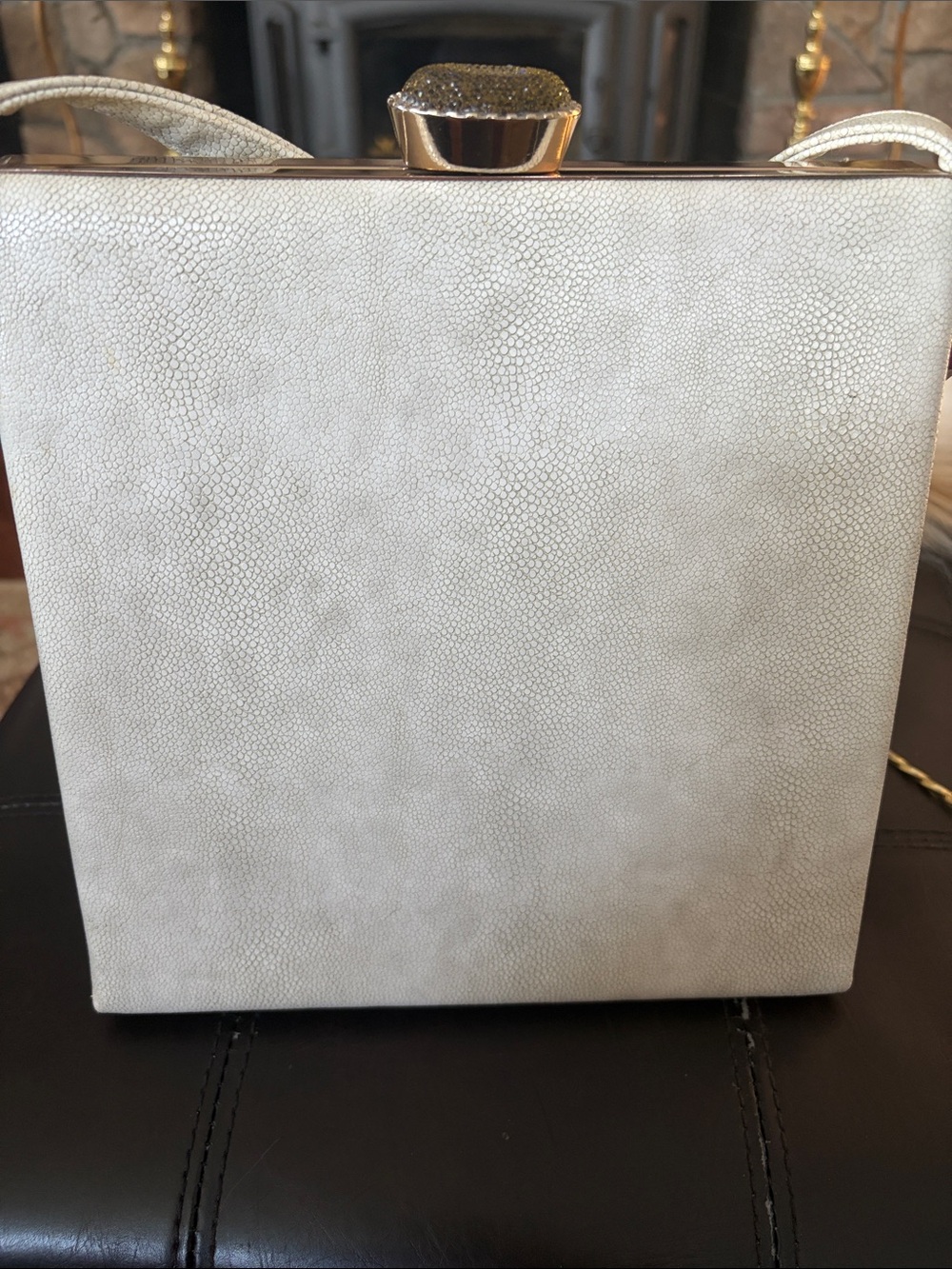 Elegant Ivory Box Clutch